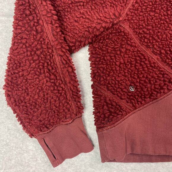 Lululemon Womens M L Scuba Oversized Sherpa 1/2 Zip Hoodie in Savannah - Picture 8 of 11